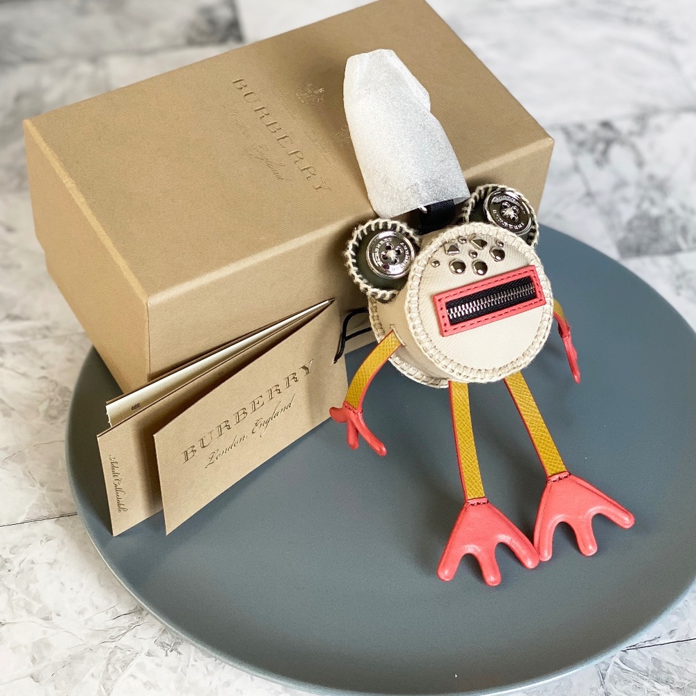 NEW Burberry Studded Leather Frog Charm
